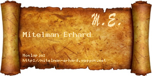 Mitelman Erhard névjegykártya